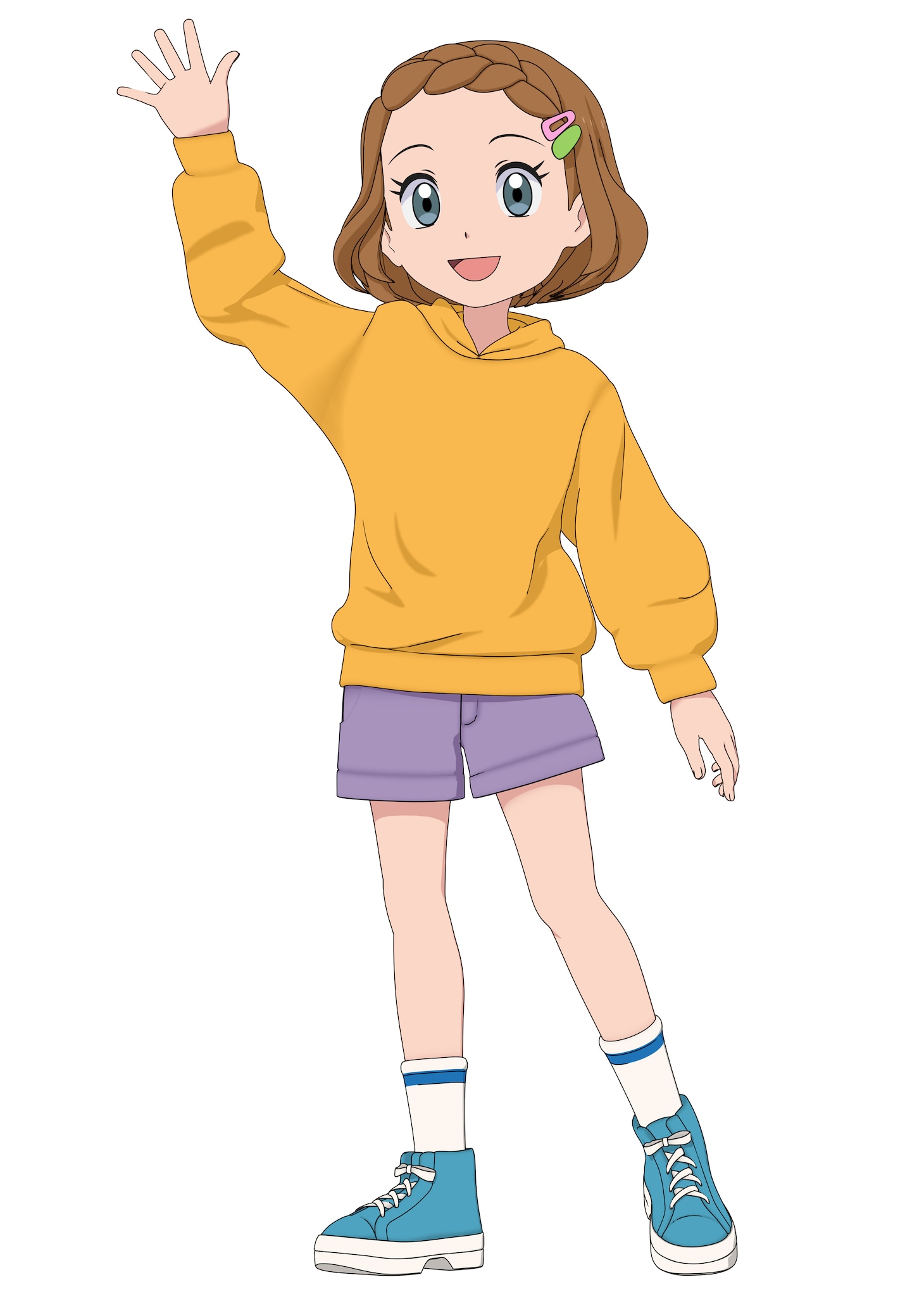 ゆか（CV：谷口夢奈）。明るく活発な小学生の女の子。ぷにぷにしたものが大好き。あいるんと一緒に住んでいる。 (c) ＴＯＭＹ／ぷにるんずぷにじぇくと・テレビ大阪