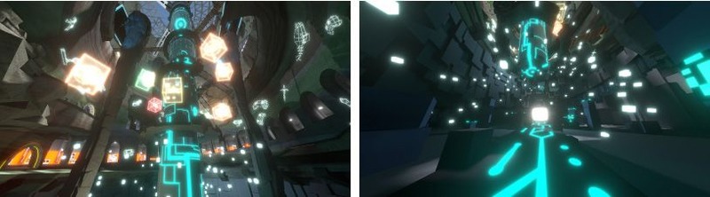 「東京ゲームショウ VR 2022」内の「ゲームの地層」中層・最下層。