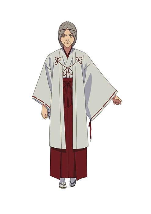 望月八千代（CV：仲村かおり）。上忍評定衆の一人。甲斐「武田流歩き巫女・三ツ者」。(c)DMM・TROYCA／忍の一時製作委員会