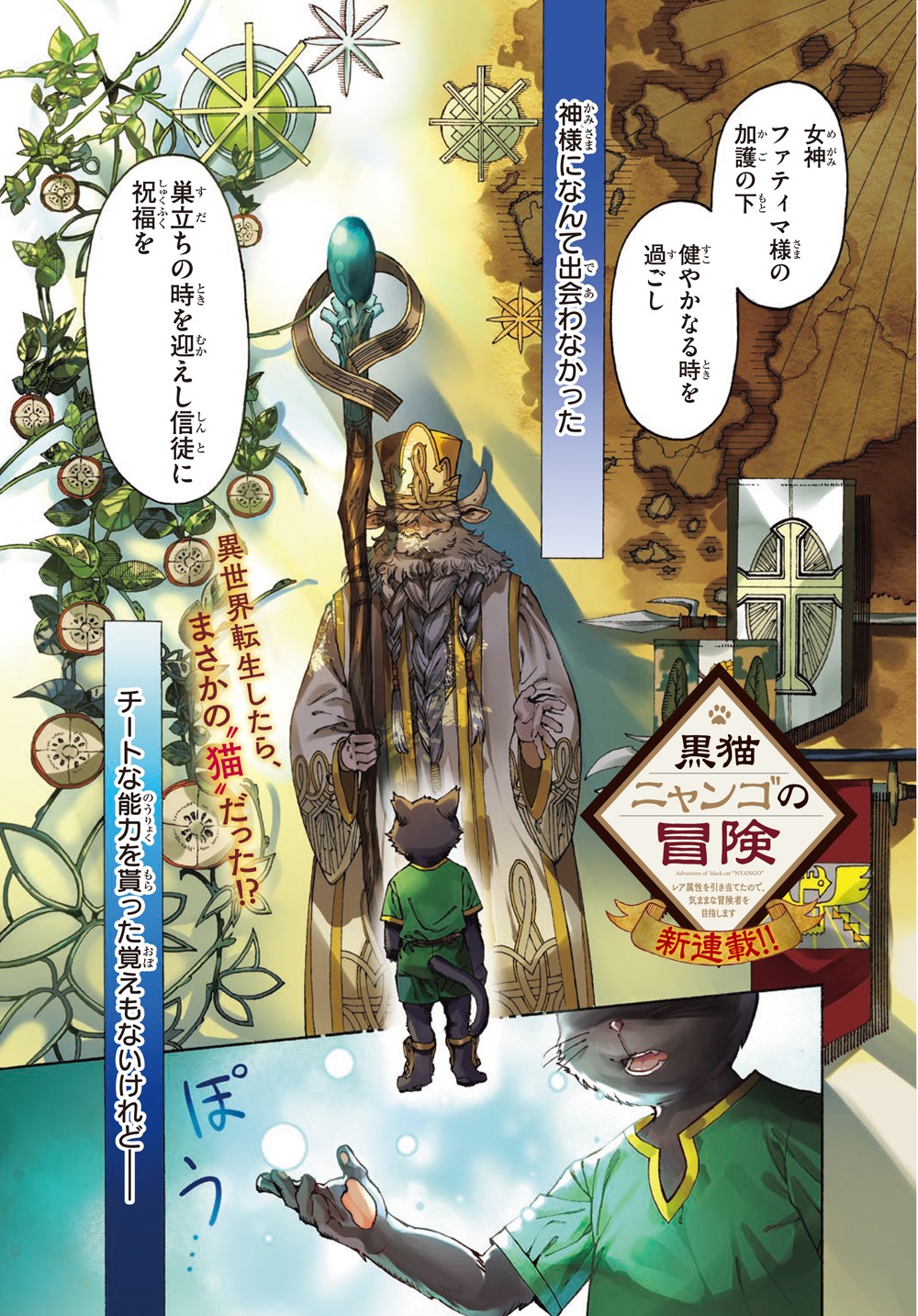 「黒猫ニャンゴの冒険 ～レア属性を引き当てたので、気ままな冒険者を目指します～」より。