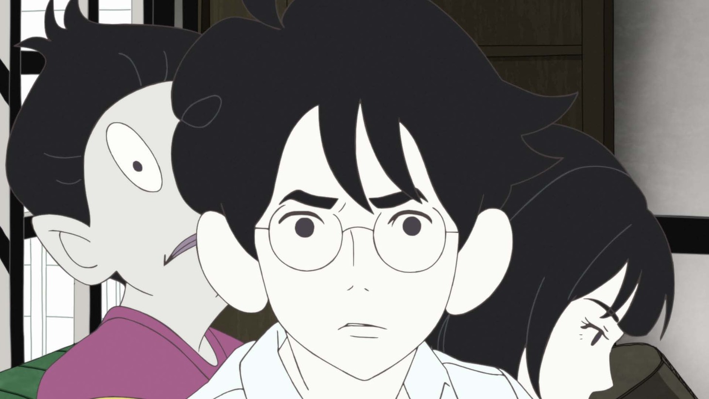 アニメ「四畳半タイムマシンブルース」本編冒頭映像より。