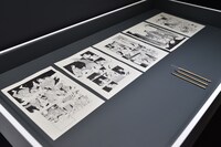 「浦沢直樹の漫勉neo ～安彦良和～」の展示スペース。