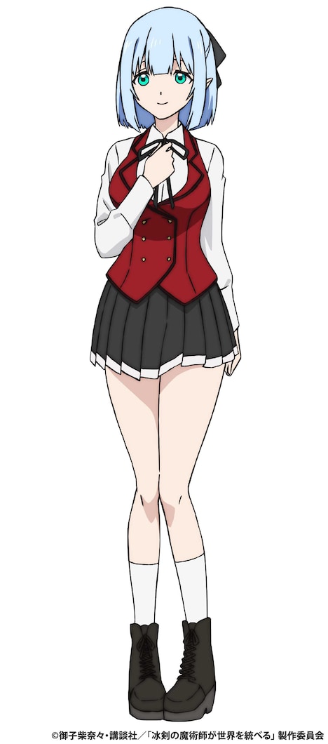 エリサ=グリフィス(CV:春村奈々)。レイやアメリアと同じクラスになった小柄なハーフエルフの少女。気弱な性格で影が薄く、最初はレイですら存在に気がつかなかったほど。普段はハーフエルフの特徴である青い髪と長い耳をフードで隠している。生粋の魔術オタクであり、その知識量と腕前は学園内でも飛び抜けている。