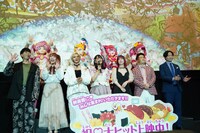 左から花江夏樹、成瀬瑛美、ファイルーズあい、菱川花菜、高森奈津美、和牛。