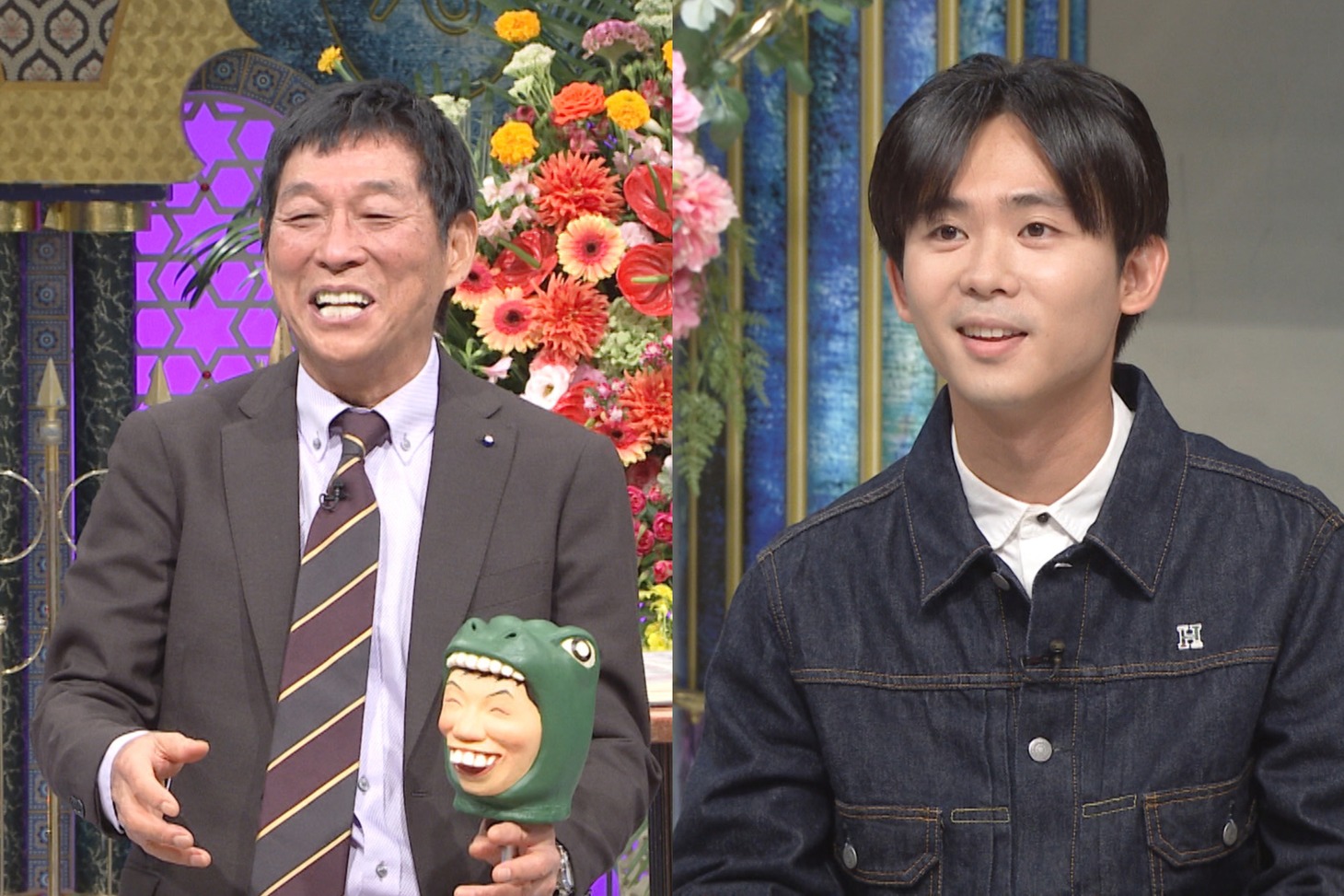 左から明石家さんま、オカモトレイジ。