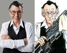 デイブになりきったデーブ・スペクター（左）とデイブ（右）。