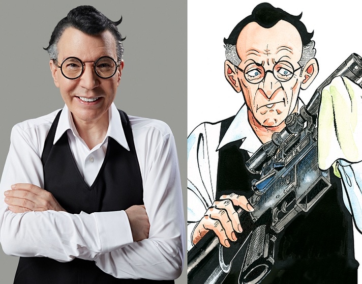 デイブになりきったデーブ・スペクター（左）とデイブ（右）。
