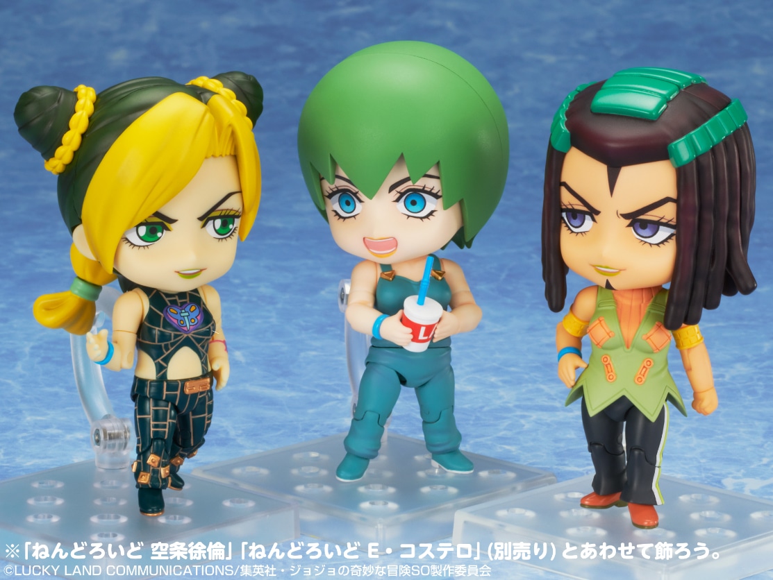左から「ねんどろいど 空条徐倫」「ねんどろいど フー・F」「ねんどろいど E・コステロ」。