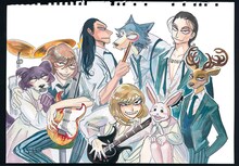 板垣巴留「BEASTARS」×マネスキンのコラボイラスト。