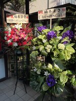 楠本まきに贈られた祝花。