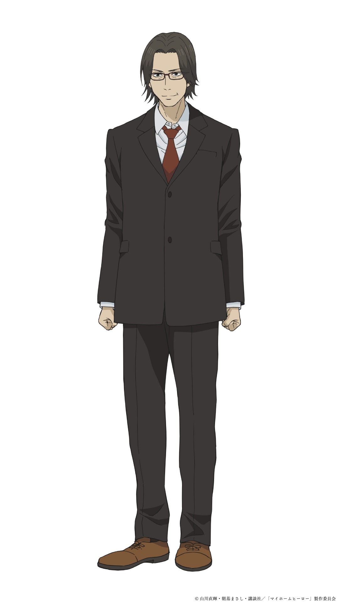 麻取義辰（CV：三木眞一郎）
47歳、延人の父親。電話で幾人もの人格を使い分け、言葉巧みに金を騙し取る詐欺師。いわゆる「親バカ」な面があり、延人と8時間ほど連絡が取れなくなったことで、窪に捜索を命じるほど。(c)山川直輝・朝基まさし・講談社／「マイホームヒーロー」製作委員会