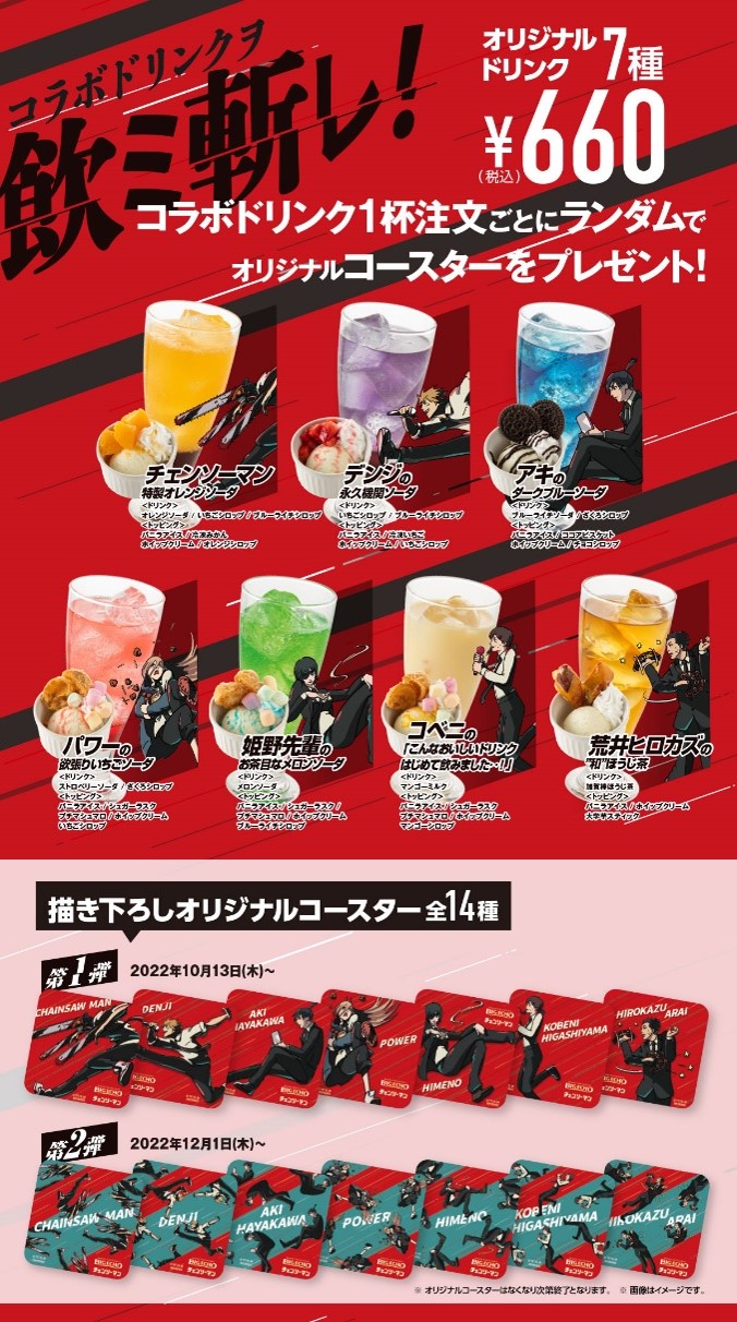 コラボドリンクとオリジナルコースター。
