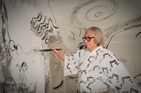 「しりあがり寿×京都藏や『夢の中で夢を見る』」会場の様子。