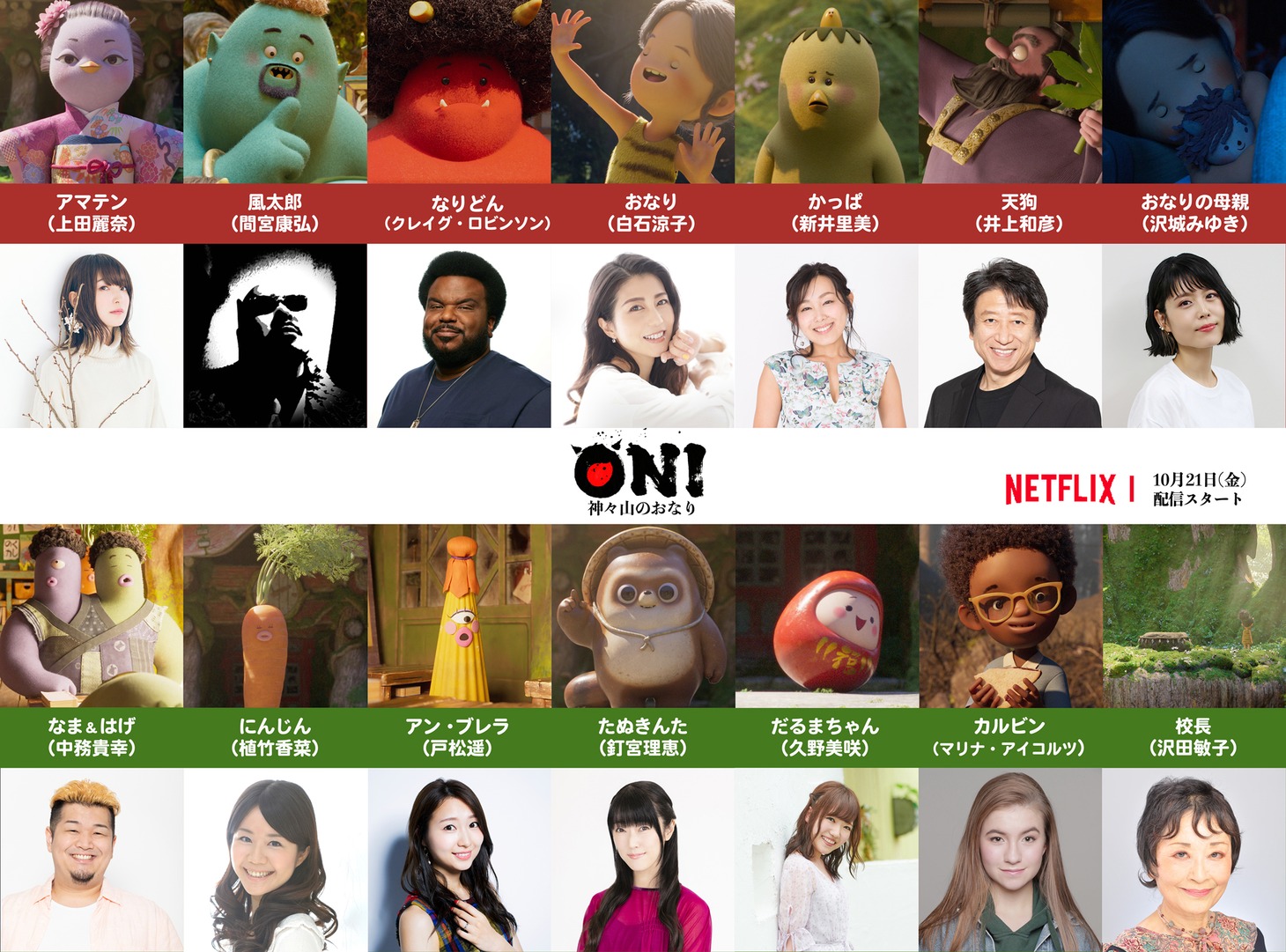 アニメ「ONI ～ 神々山のおなり」日本語版キャスト一覧