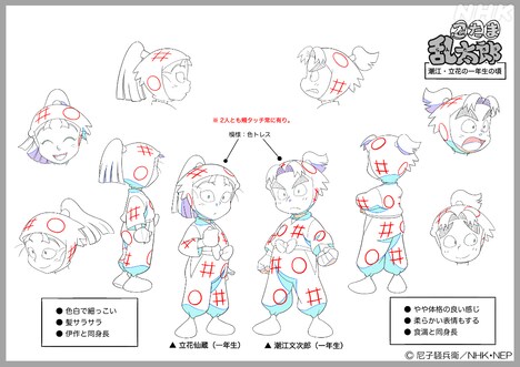 尼子騒兵衛監修により新山恵美子が描き起こした新たな設定画。