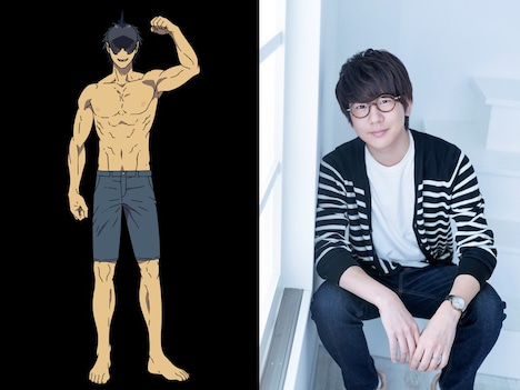 左からサメの魔人、花江夏樹。