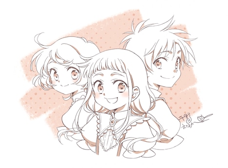 千野えながによるイラスト。(c)成田サトコ・千野えなが・ポプラ社／アニメ「らくだい魔女」製作委員会