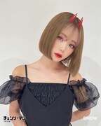 TVアニメ「チェンソーマン」とARカメラアプリ・SNOWのコラボスタンプイメージ。