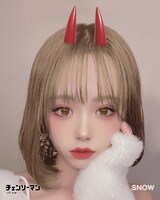 TVアニメ「チェンソーマン」とARカメラアプリ・SNOWのコラボスタンプイメージ。