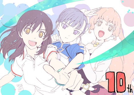 キャラクターデザイン・乘田拓茂による10周年を記念した描き下ろしイラスト。