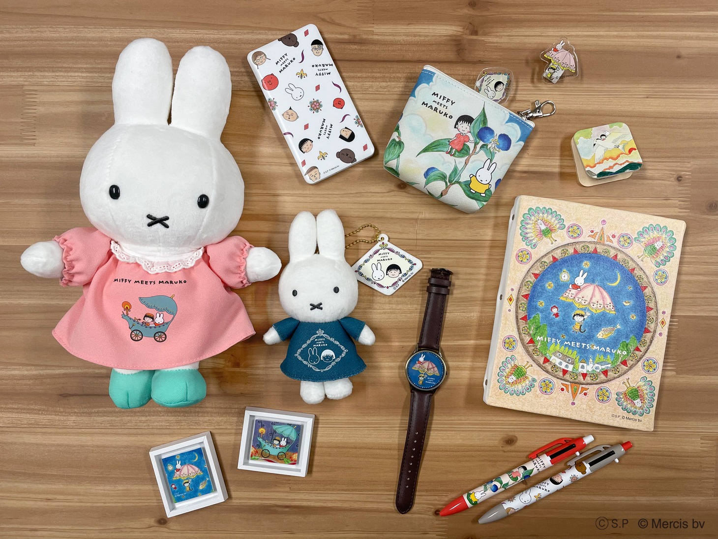 「『miffy meets maruko』フェア」で販売されるグッズ。