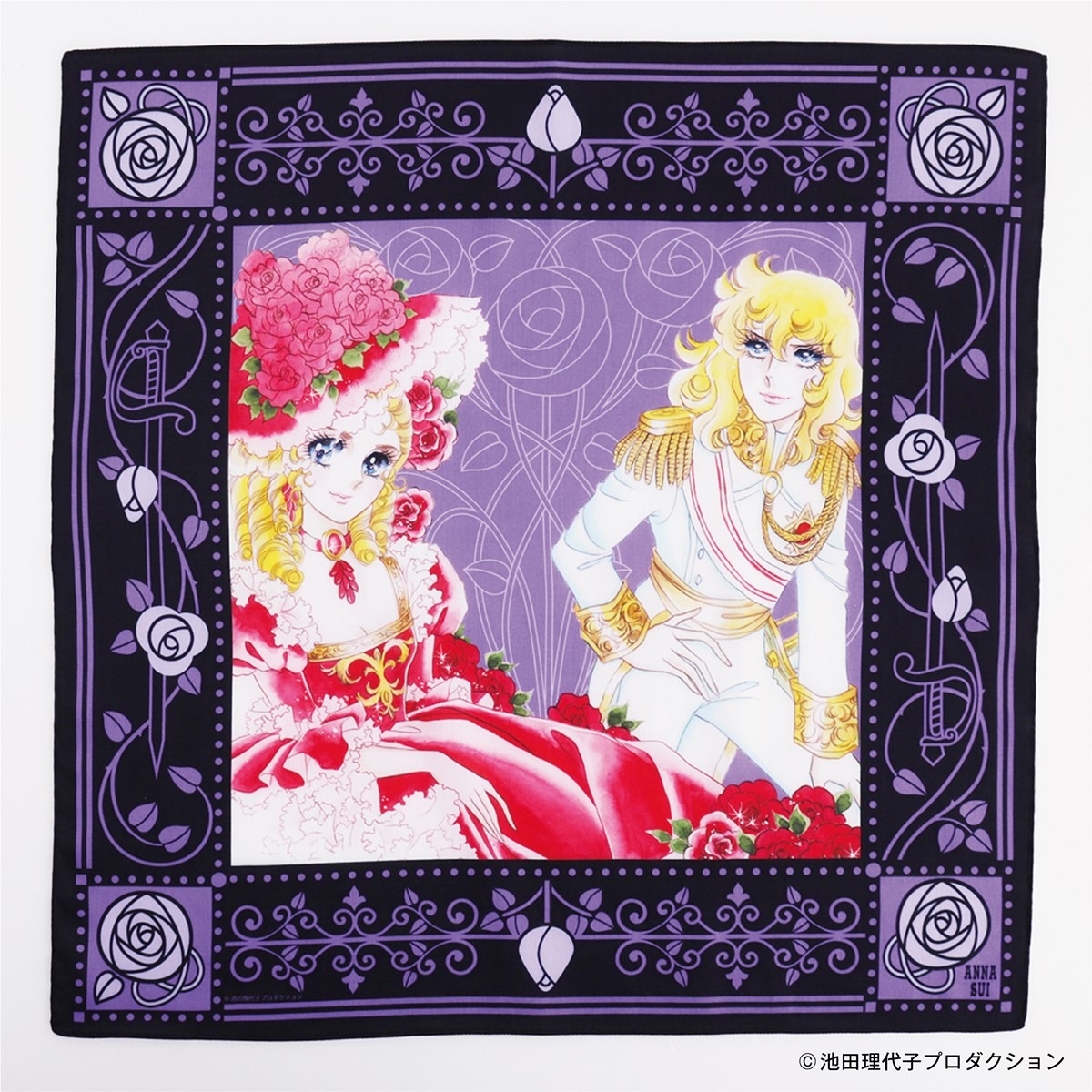 プリントハンカチ「ベルサイユのばら×ANNA SUI オスカル＆アントワネット」