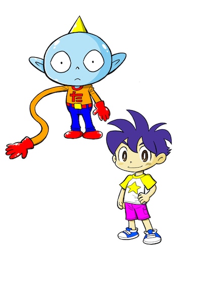 「3年3組田中太郎」より。手前からタカシ、田中太郎。