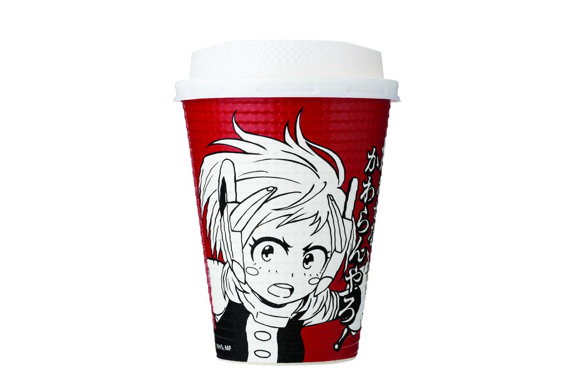 「FAMIMA CAFE」ヒロアカデザインのコラボカップ。
