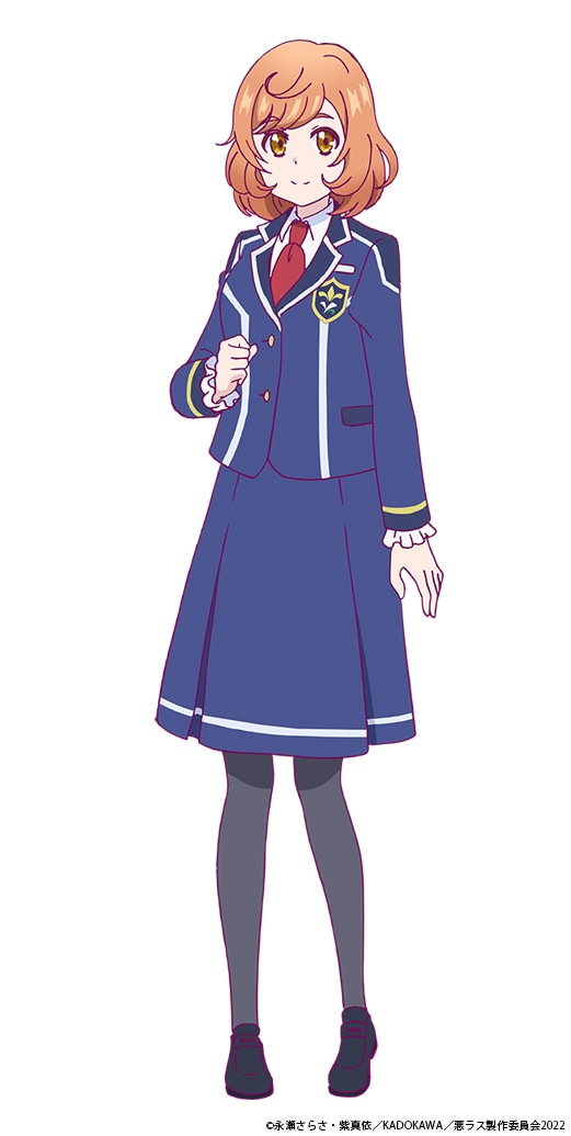 レイチェル・ダニス（CV：村川梨衣）。ミーシャ学園に通うダニス伯爵家の令嬢。乙女ゲーム「聖と魔と乙女のレガリア2」の悪役令嬢だがゲームとは異なり、可憐かつ気弱でおとなしい性格。容姿は地味だが、貴族令嬢としての礼儀作法を完璧に身につけ、空気を読むのがとてもうまい。 (c)永瀬さらさ・紫真依／KADOKAWA／悪ラス製作委員会2022