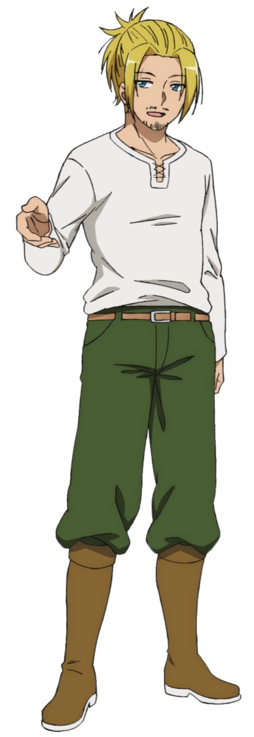 ジークフリート（CV：内田雄馬）竜狩りの異名を持つ冒険者。仲間との魔王軍討伐に失敗してしまったことをきっかけに、近頃は酒浸りの日々を送っている。朝陽がピンチの時には、本来の実力を発揮することも。 (c)2023 このえ・田口ケンジ/小学館/「異世界 ワンターンキル姉さん」製作委員会
