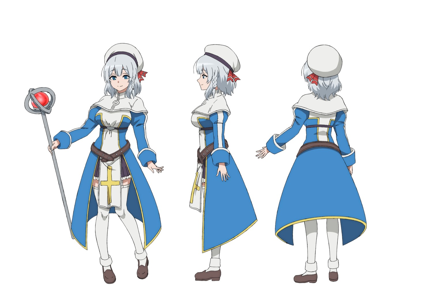 ソフィ（CV：和氣あず未）ヒーラーで、朝陽に出会う前は別のクランに所属していた。ダンジョンで遭難したところを朝陽に助けられ、運命の出会いを確信。いついかなる時でも「勇者さま」と朝陽を慕って現れ、無邪気にトラブルを連れてきてしまう。 (c)2023 このえ・田口ケンジ/小学館/「異世界 ワンターンキル姉さん」製作委員会