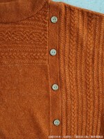 「夏目友人帳 ケーブルニットプルオーバー」オレンジ