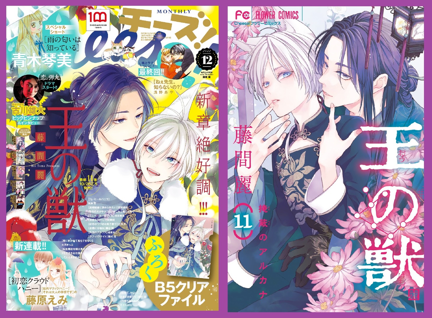 左からCheese!12月号、「王の獣」11巻。