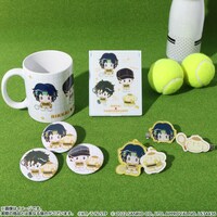 「新テニスの王子様×サンリオキャラクターズ -SERVICE PLAY！-」立海×ポムポムプリンのグッズ。