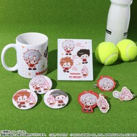 「新テニスの王子様×サンリオキャラクターズ -SERVICE PLAY！-」六角×マイメロディのグッズ。