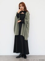 「尾形百之助 イメージ ポンチョカーディガン」着用イメージ