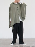 「尾形百之助 イメージ ポンチョカーディガン」着用イメージ