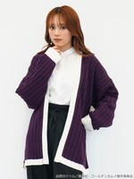 「白石由竹 イメージ リブニットカーディガン」着用イメージ