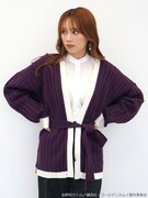 「白石由竹 イメージ リブニットカーディガン」着用イメージ