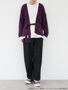 「白石由竹 イメージ リブニットカーディガン」着用イメージ