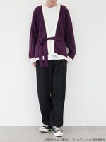 「白石由竹 イメージ リブニットカーディガン」着用イメージ