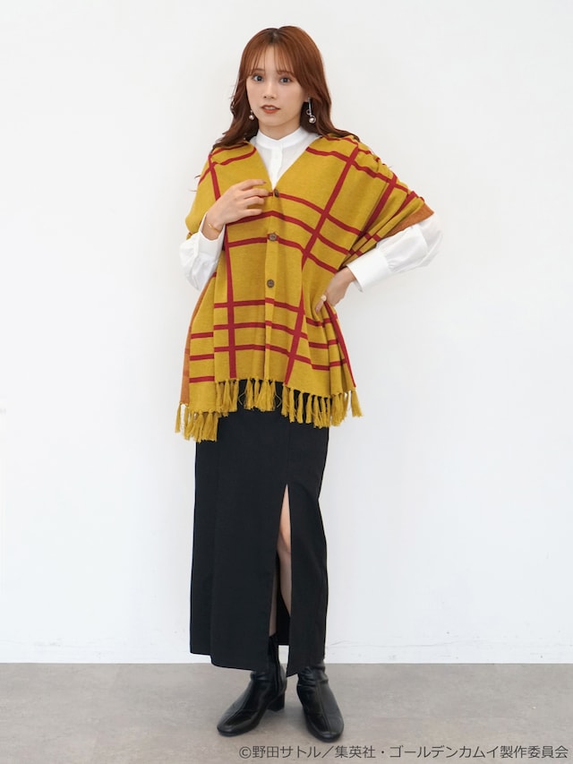 「杉元佐一 イメージ 2WAYニットストール」着用イメージ