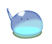 スイ（CV：木野日菜）
生まれたばかりのスライム。ごはんをくれたムコーダに懐いて従魔となる。あるじ（ムコーダ）のために戦う。かわいい。(c)江口連・オーバーラップ／MAPPA／とんでもスキル