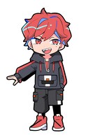 簿流穂山学雷（CV：下野紘）
すこしやんちゃな男子高校生。通称：がっくん。腐れ縁（幼馴染み）からみみちゃんが立ち上げたサークルに入っている。現代アートにそこまで興味があるわけではないが、好奇心とみみちゃんへの恋心から女の子の話を聞くのが実は嬉しい。照れ隠しでつっけんどんな態度をとることもある。