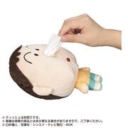 「ハナミズふけば～ボーちゃん！ ポケットティッシュカバーぬい」の使用例。