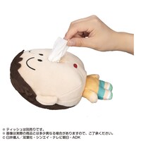 「ハナミズふけば～ボーちゃん！ ポケットティッシュカバーぬい」の使用例。
