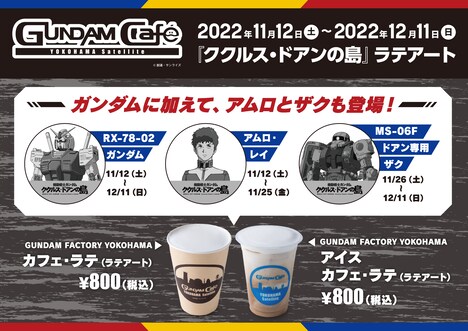 GUNDAM Cafe YOKOHAMA Satelliteで販売されるカフェラテ。 (c)創通・サンライズ