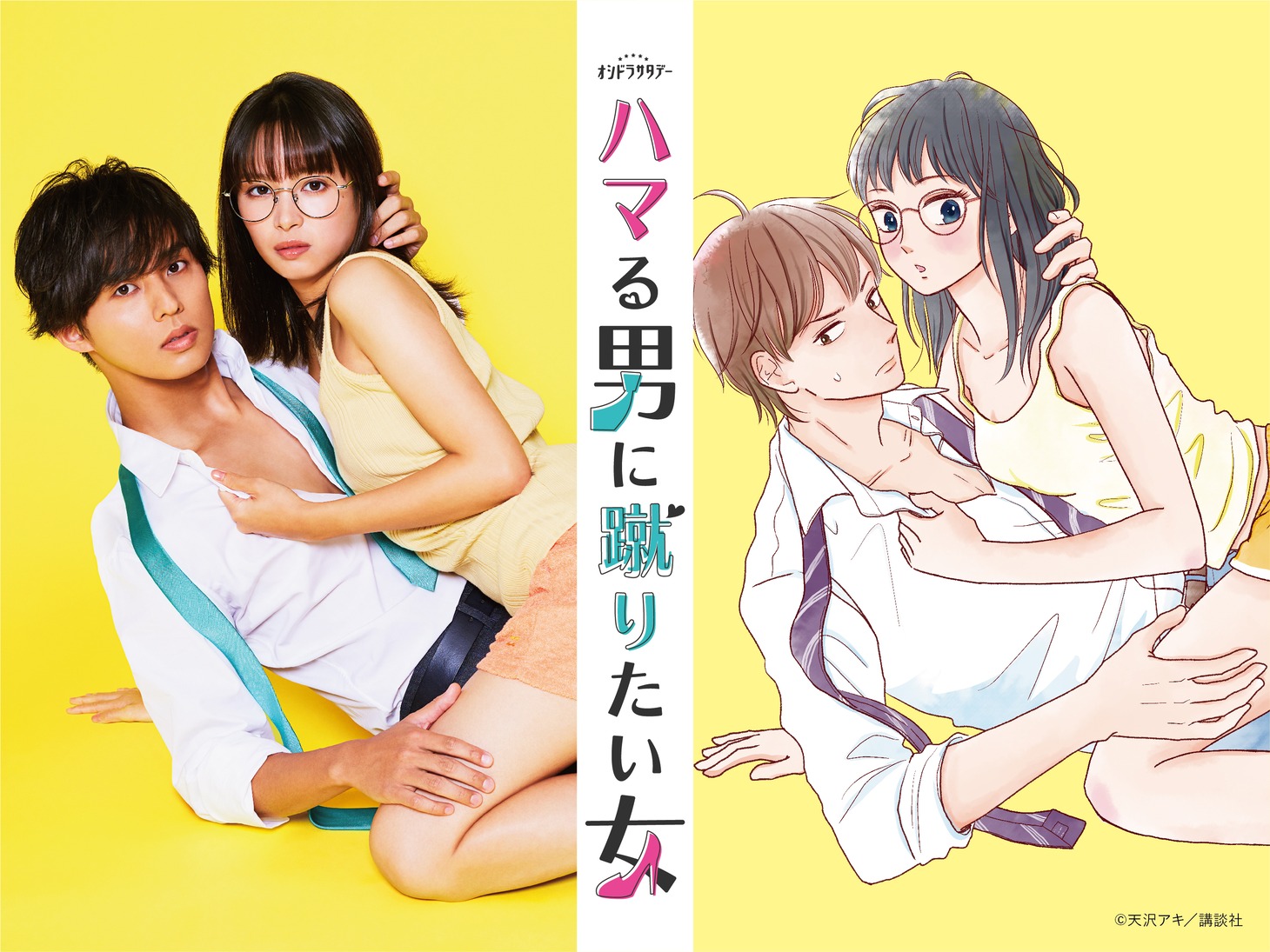 ドラマ「ハマる男に蹴りたい女」ビジュアル