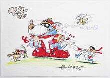 笹川ひろし描き下ろし「ヤッターマン」複製カラー原画
