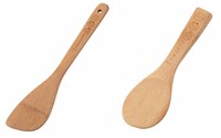 左から「なにつくる？竹製ターナー」、「なにたべる？竹製しゃもじ」。